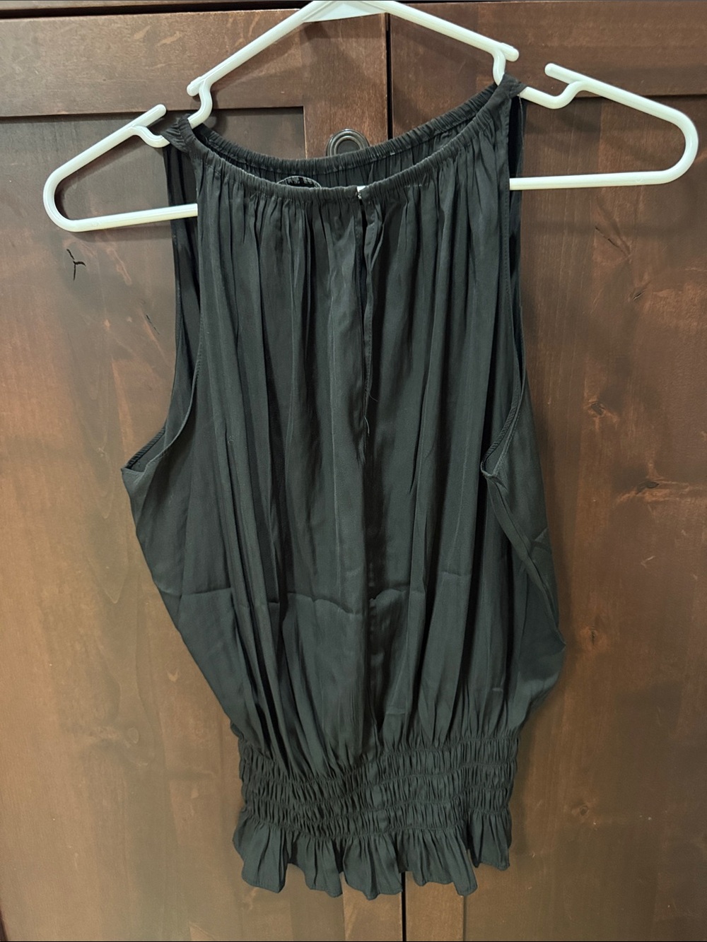 Catherine Malandrino Black Gathered Tank Top - Picture 2 of 4